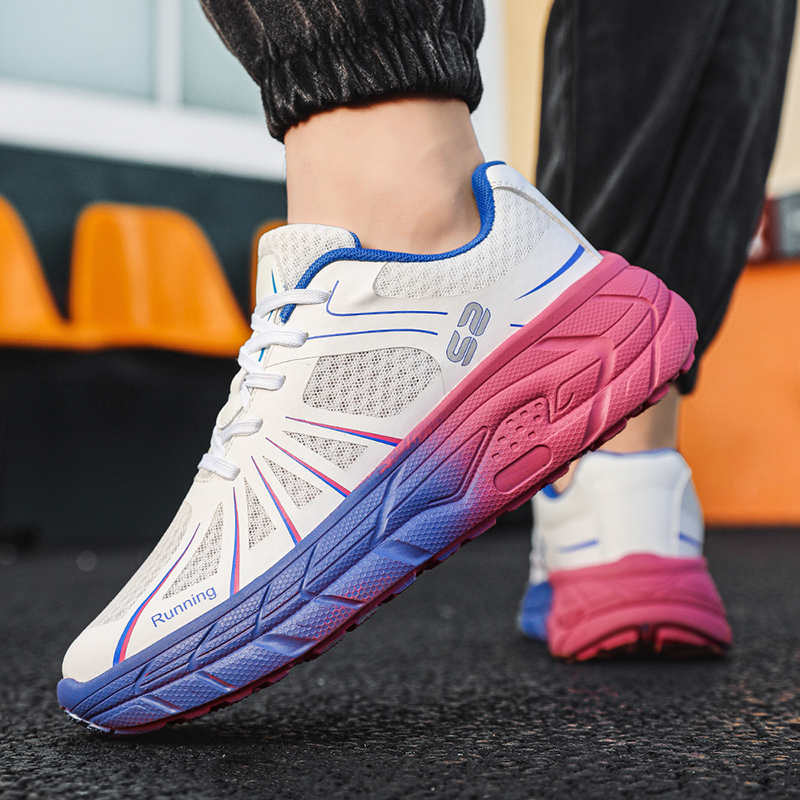 Men'S Fashion Deals - Okrągłe noski Czerwone sneakersy Mąż Tkane