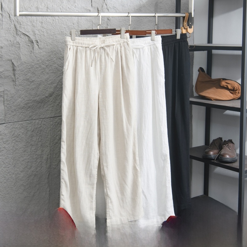 Men'S Fashion Garage - Spodnie męskie o naturalnej teksturze z
